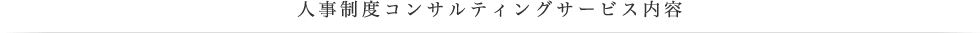 人事制度コンサルティングサービス内容